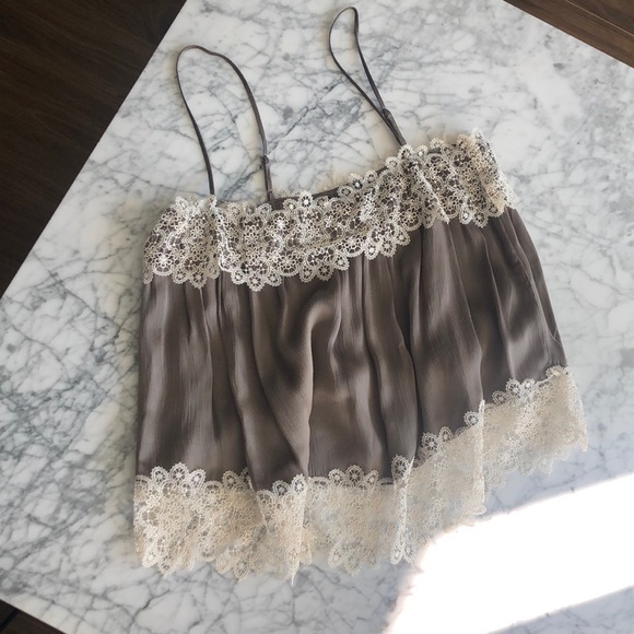 NWOT Zara Dark Khaki Top Size Small - Picture 5 of 6